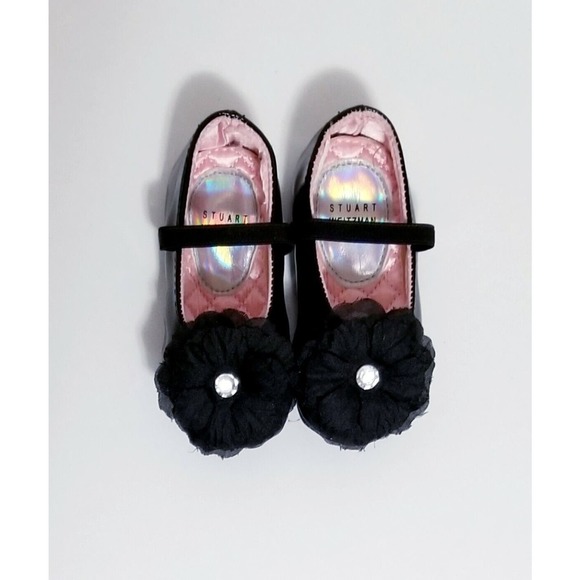 GIRL'S STUART WEITZMAN INFANT BABY BUD PATENT FLOWER MARYJANE SHOES UK-2 US-3 - Picture 2 of 8